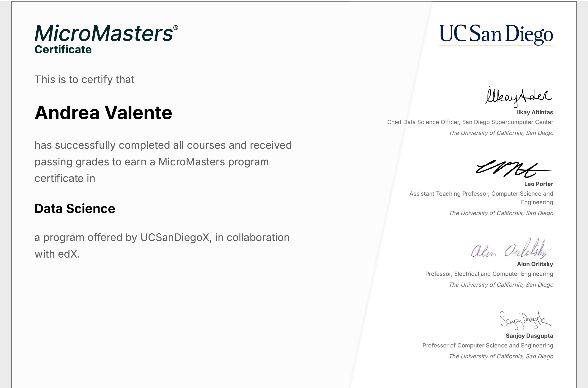 MIT Micromasters in Statistics and Data Science Badge